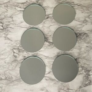 6 Glass Candles stands.